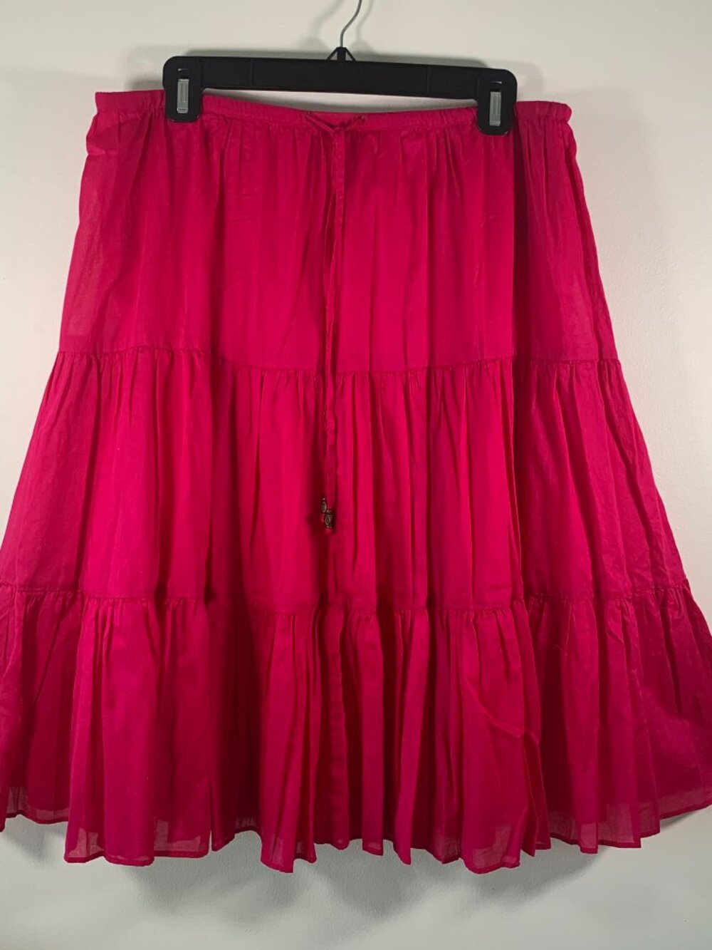 Lauren Ralph Lauren Tiered Pull-On Broom Skirt Size M Fuchsia